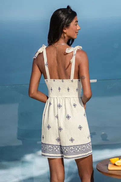 Cupshe Final Cut Floral Romper In White