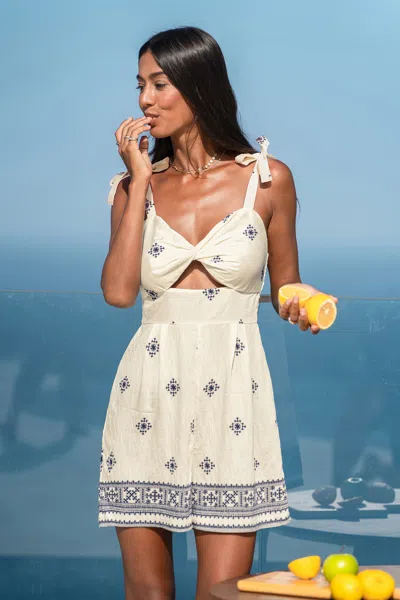 Cupshe Final Cut Floral Romper In White