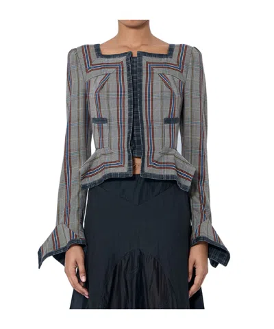 Vivienne Westwood Dandy Double-breasted Check Jacket In Gray