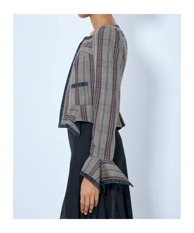 Vivienne Westwood Dandy Double-breasted Check Jacket In Gray