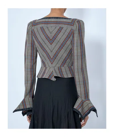 Vivienne Westwood Dandy Double-breasted Check Jacket In Gray