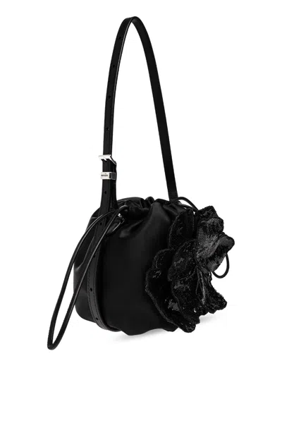 Rotate Birger Christensen Drawstring Shoulder Bag In Black