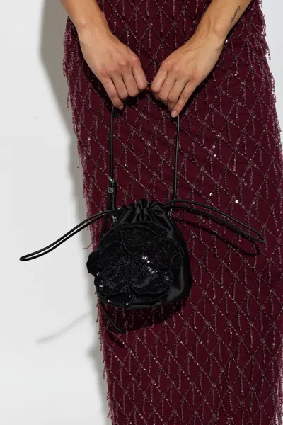 Rotate Birger Christensen Drawstring Shoulder Bag In Black