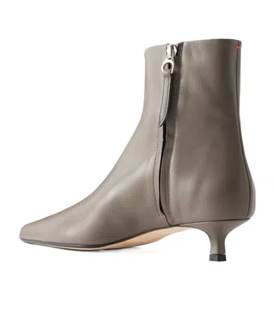 Aeyde Sofie 35 Leather Ankle Boots In Gray