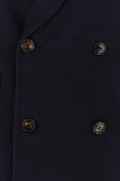 Umit Benan President Double-breasted Wool Coat In Black