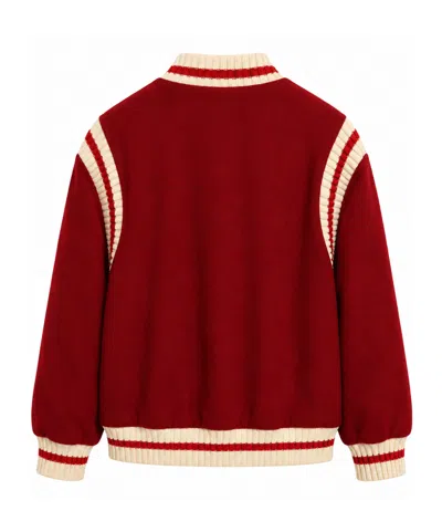 Msgm Logo-detailed Bomber Jacket In Red