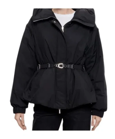 Moorer Glarea Belted High-neck Jacket In Black