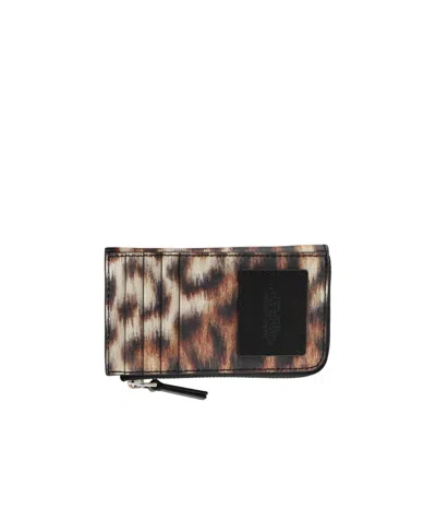Marc Jacobs Leopard-print Leather Wallet In Brown