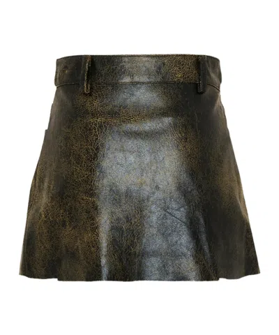 Msgm Belted Skirt In Black