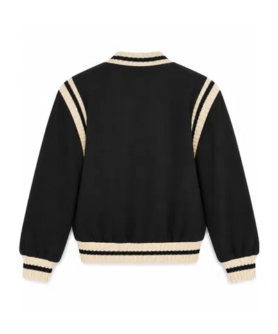 Msgm Logo-detailed Bomber Jacket In Black