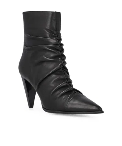 Pinko Ruched Pointed-toe Ankle Boots In Multi