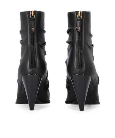 Pinko Ruched Pointed-toe Ankle Boots In Multi