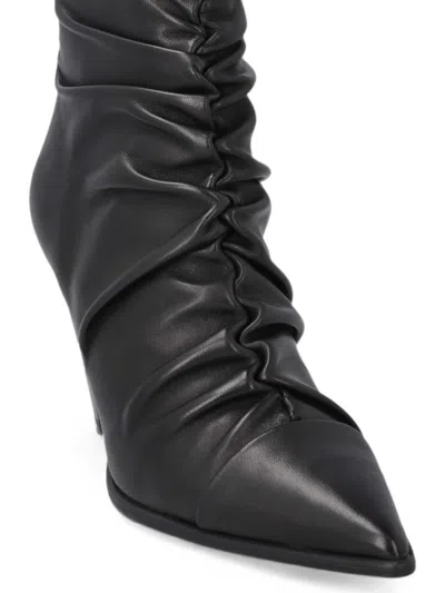 Pinko Ruched Pointed-toe Ankle Boots In Multi