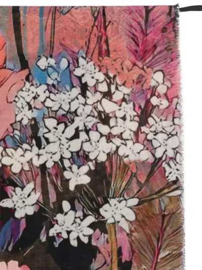 D'aniello Floral-print Leopard-pattern Scarf In Pattern