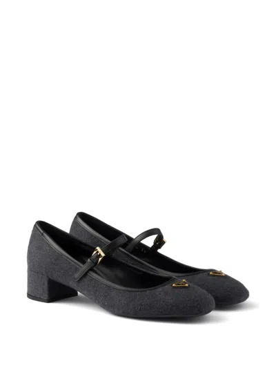 Prada Fabric Pumps In Gray