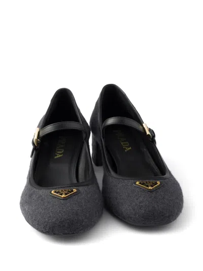 Prada Fabric Pumps In Gray