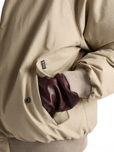 Prada Technical Poplin Down Jacket In Neutral