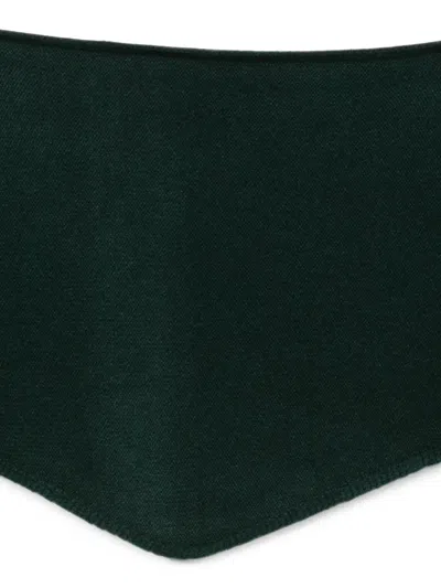 Beyou Triangular Knitted Scarf In Green