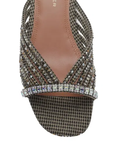 Kurt Geiger Crystal Strap Flat Mules In Neutral
