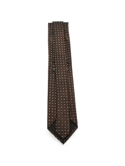 Tom Ford Silk Tie Slim Width Pointed Tip Patterned In Multi