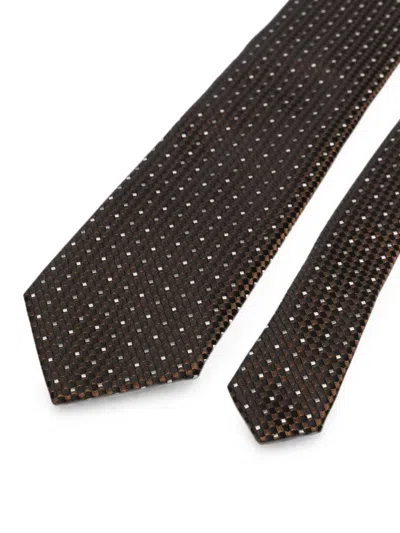 Tom Ford Silk Tie Slim Width Pointed Tip Patterned In Multi