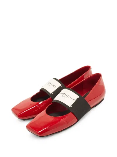 Pre-owned Givenchy Sliced Squared-toe Ballet Flats In Red