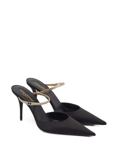 Pre-owned Saint Laurent Killer Pointed-toe Mules In Black