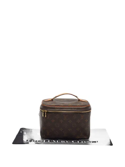 Pre-owned Louis Vuitton Nice Monogram Vanity Case In Brown