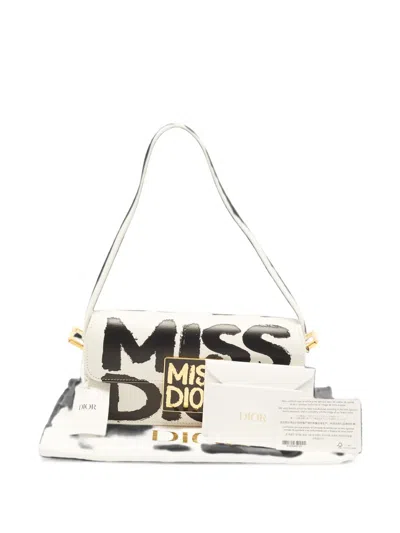 Pre-owned Dior 2024 Miss  Graffiti-print Shoulder Bag In White