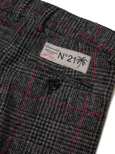 N°21 체크 패턴 와이드 팬츠 In Gray