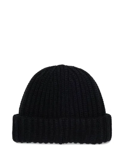 Dsquared2 로고 자수 니트 모자 In Black