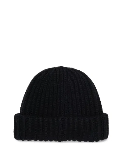 Dsquared2 로고 자수 니트 모자 In Black
