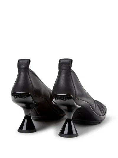 Camper Sculptural Heel Leather Pump Heel In Black