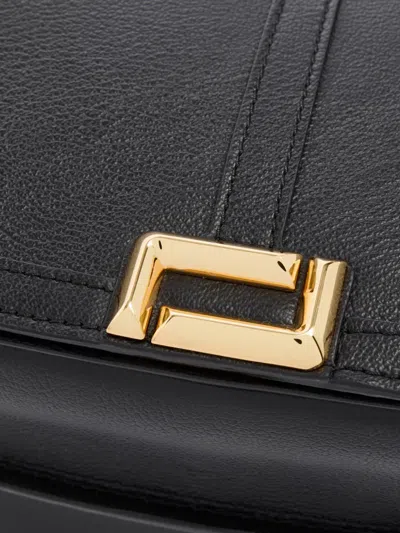 Lancel 셀레스트 더블 L 라지 새들 백 In Black