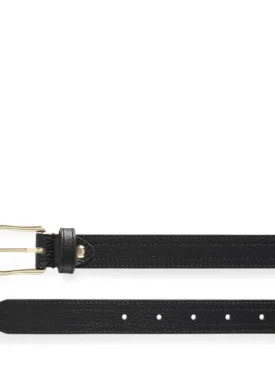 Lancel Grained Leather Belt In Black