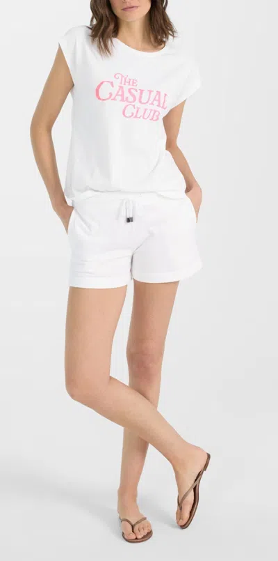 Juvia Letter Print T-shirt In White