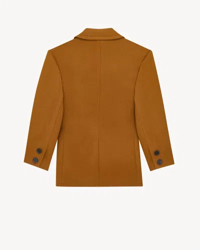 Saint Laurent Single-breasted Notched-lapel Jacket In Brown