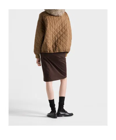 Prada Lightweight Quilted Re-nylon Jacket In Brown