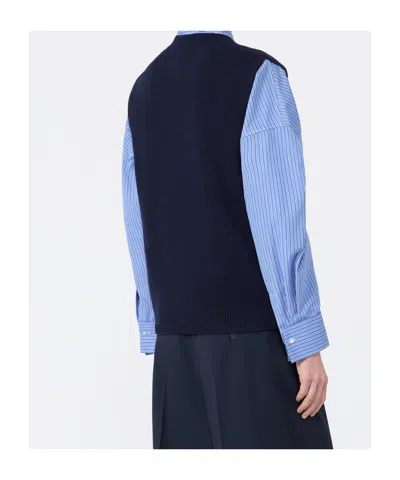 Weekend Max Mara Intarsia-knit Sleeveless Virgin-wool Sweater In Black