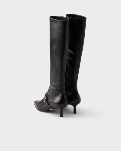 Prada Stretch Nappa Leather Boots In Black