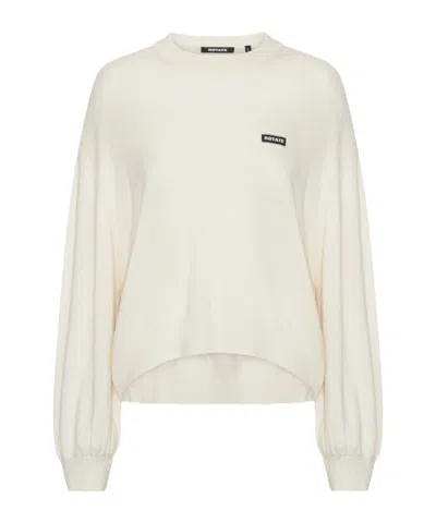 Rotate Birger Christensen Merino Wool-cashmere Oversized Pullover Sweater In White