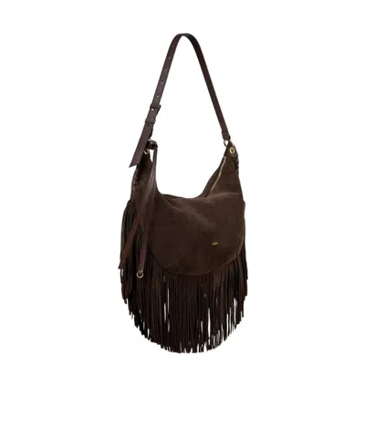 Bash Handbag With Adjustable Shoulder Strap In Dark Brown