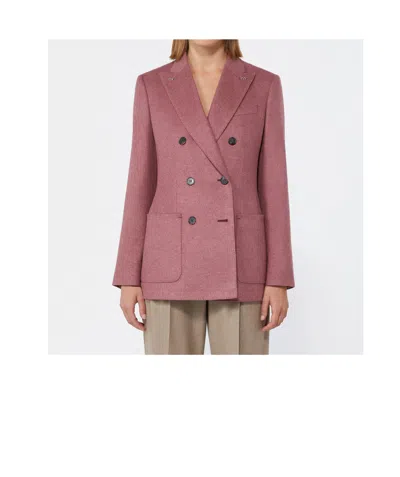 Max Mara Double-breasted Blazer In Pink