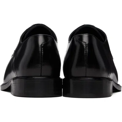 Stefan Cooke Black Slashed Square Toe Derbys In Black