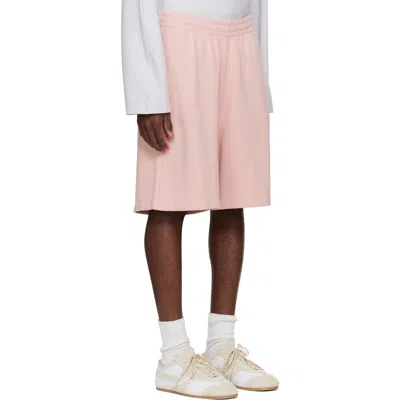 Acne Studios Pink Embroidered Logo Shorts In Pattern
