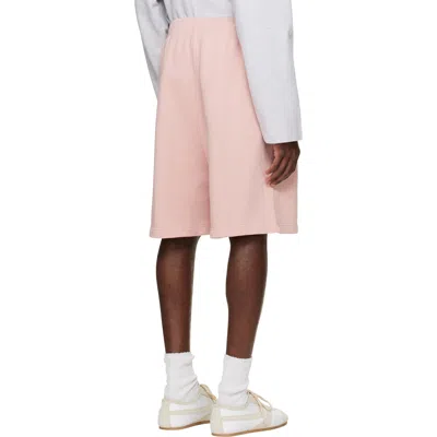 Acne Studios Pink Embroidered Logo Shorts In Pattern