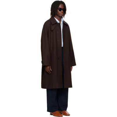 Studio Nicholson Brown Cabo Wool Coat In Brown