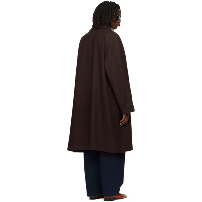 Studio Nicholson Brown Cabo Wool Coat In Brown