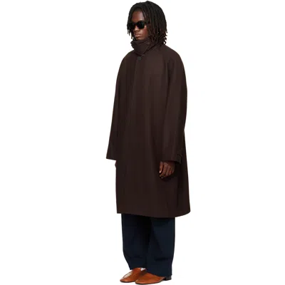 Studio Nicholson Brown Cabo Wool Coat In Brown