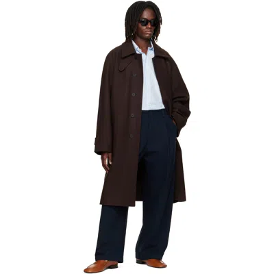 Studio Nicholson Brown Cabo Wool Coat In Brown
